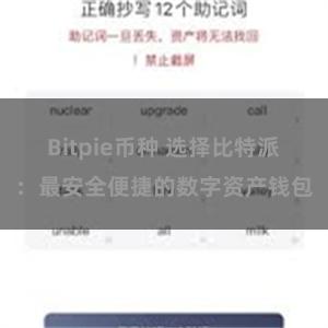 Bitpie币种 选择比特派：最安全便捷的数字资产钱包