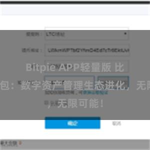 Bitpie APP轻量版 比特派钱包：数字资产管理生态进化，无限可能！